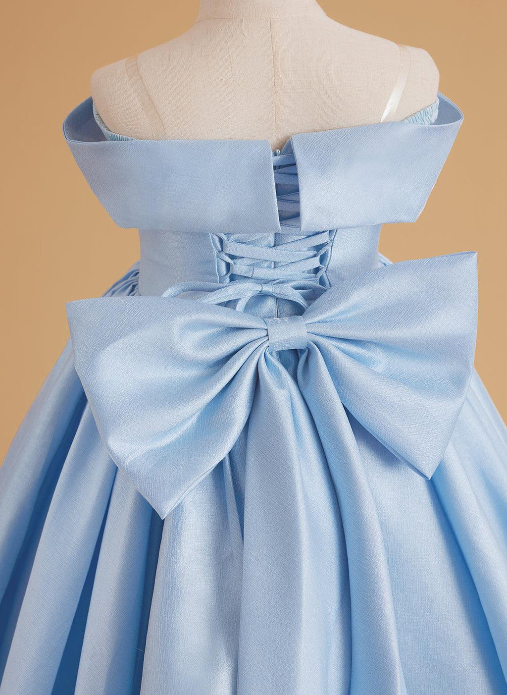 Vestido de fiesta de cumpleaños de satén azul encantado para niñas 