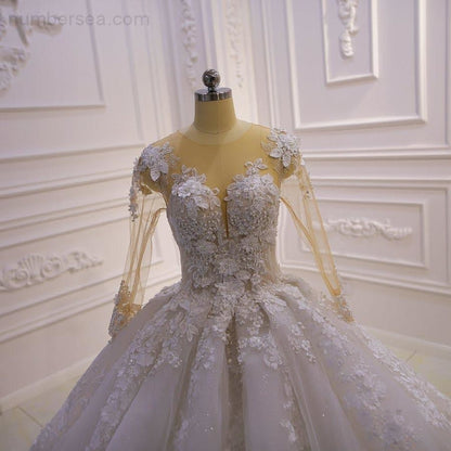 NB457 100% Real Photos Wedding Dress Factory Custom Made Luxury Wedding Dress New - numbersea