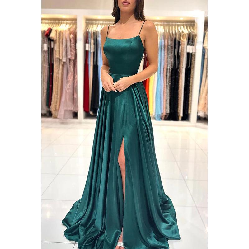 Etui-Linie/Säule Träger Satin Falten Ärmellos Ball Abendkleid Formal