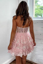 A-Line One Shoulder Cute Homecoming Dress With Appliques
