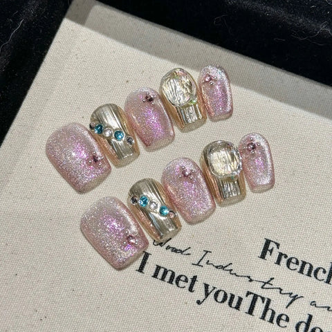 New Design WOMAN Press on Nails Handmade Nail Tips with Box GLUE Artificial Fingernail Customized Artificial Customize Nails