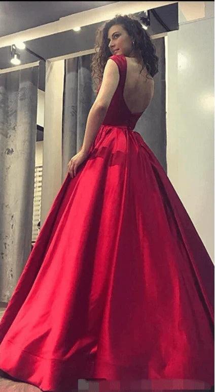 Vestidos de fiesta Vestido de baile Satén Sin mangas Sin espalda