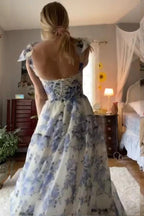 Wunderschönes, ärmelloses, langes A-Linien-Abendkleid mit Spaghettiträgern