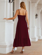 Numbersea Spaghetti Strap Chiffon Bridesmaid Dress Ankle Length Formal A Line Cocktail Party Homecoming Dress for Juniors SEA28028-numbersea