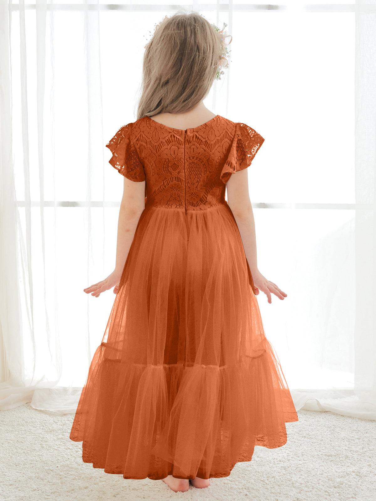 Knöchellanges weißes Kleid aus Spitzentüll (2003227579) 