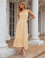 Numbersea Spaghetti Strap Chiffon Bridesmaid Dress Ankle Length Formal A Line Cocktail Party Homecoming Dress for Juniors SEA28028-numbersea