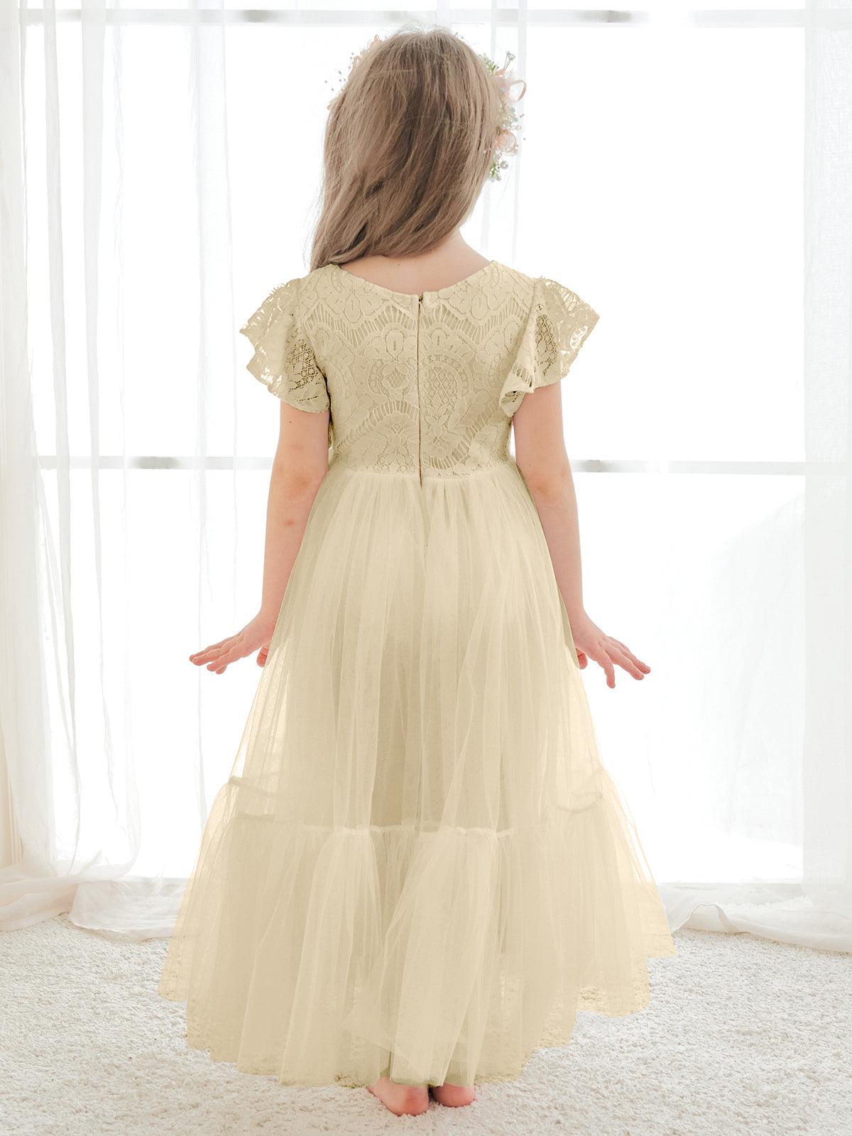 Knöchellanges weißes Kleid aus Spitzentüll (2003227579) 