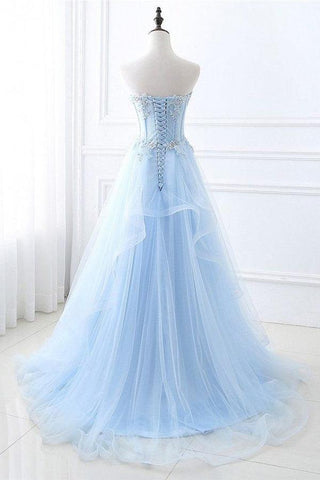 Chic Prom Dresses Sweetheart A-line Floor-length Prom Dress、