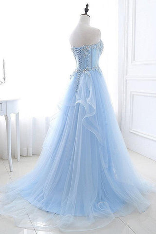 Chic Prom Dresses Sweetheart A-line Floor-length Prom Dress、