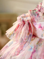 Knielanges Organza-Partykleid für Kleinkinder zum 1. Geburtstag 