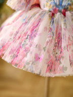 Knielanges Organza-Partykleid für Kleinkinder zum 1. Geburtstag 