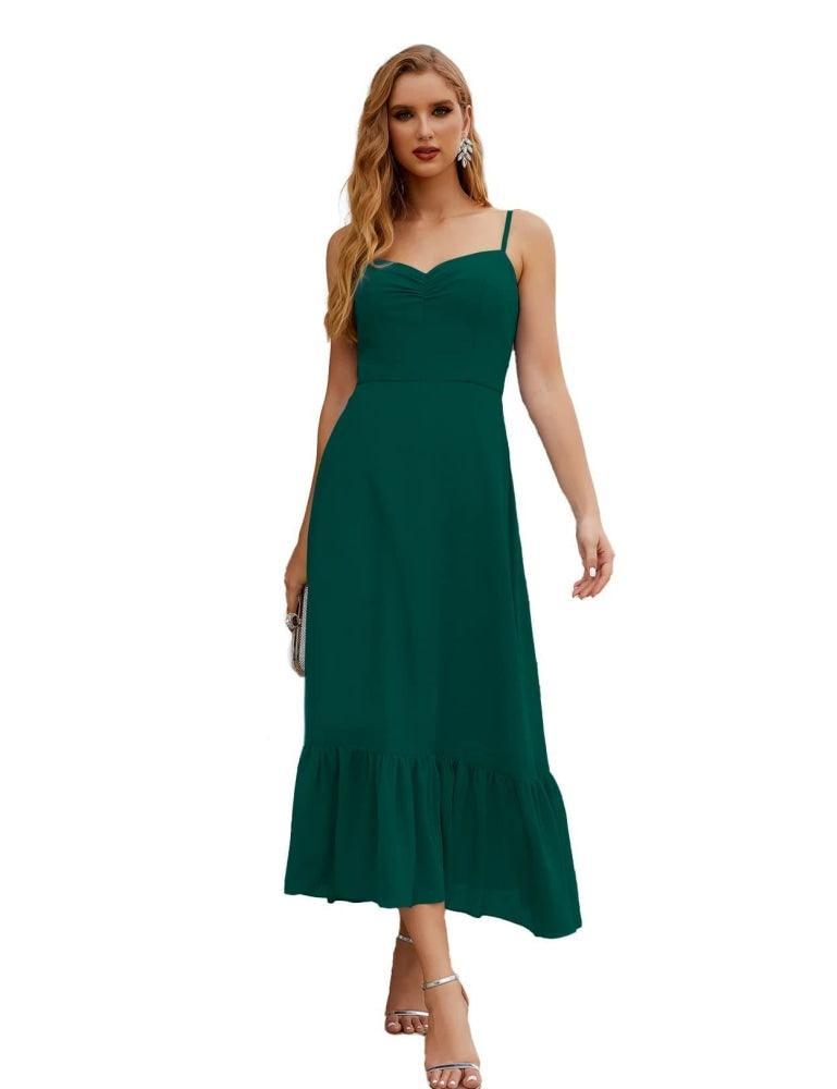 Numbersea Spaghetti Strap Chiffon Bridesmaid Dress Ankle Length Formal A Line Cocktail Party Homecoming Dress for Juniors SEA28028-numbersea