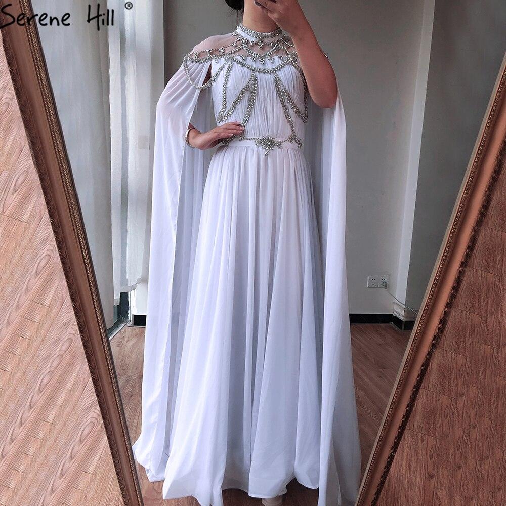 On Sale No Return No Refund  Dubai Pink High Collar Chiffon Evening Dresses Design Diamond Sleeveless Beach Evening Gowns 2024 Serene Hill LA60736