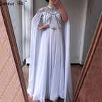 On Sale No Return No Refund  Dubai Pink High Collar Chiffon Evening Dresses Design Diamond Sleeveless Beach Evening Gowns 2024 Serene Hill LA60736