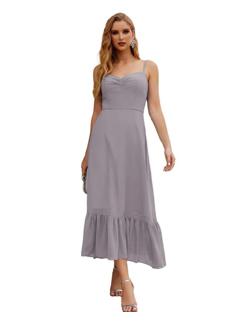 Numbersea Spaghetti Strap Chiffon Bridesmaid Dress Ankle Length Formal A Line Cocktail Party Homecoming Dress for Juniors SEA28028-numbersea