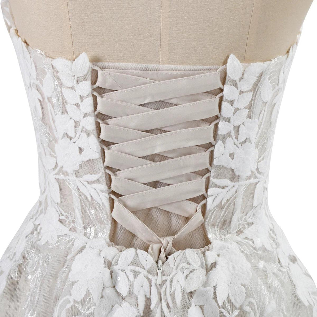 Elegantes vestidos de novia de encaje para mujer 2024, sin mangas, escote en V profundo, brillantes, con escote en forma de corazón, de lujo. 