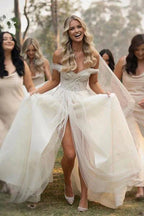 Elegante schulterfreie Brautkleider mit Herzausschnitt