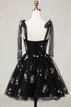 Floral Homecoming Dresses Embroidery A-Line Short Party Dress