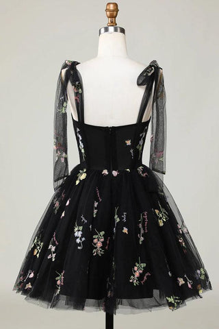 Floral Homecoming Dresses Embroidery A-Line Short Party Dress