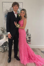 Green Tulle Mermaid Scoop Neck Lace Up Prom Dresses Evening Dresses