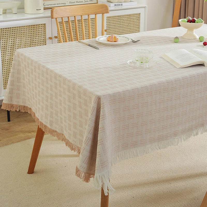 Hot-selling Woven Rectangle Tablecloth Polyester Cotton Set for Home Party or Outdoor Perfect Tabletop Decor