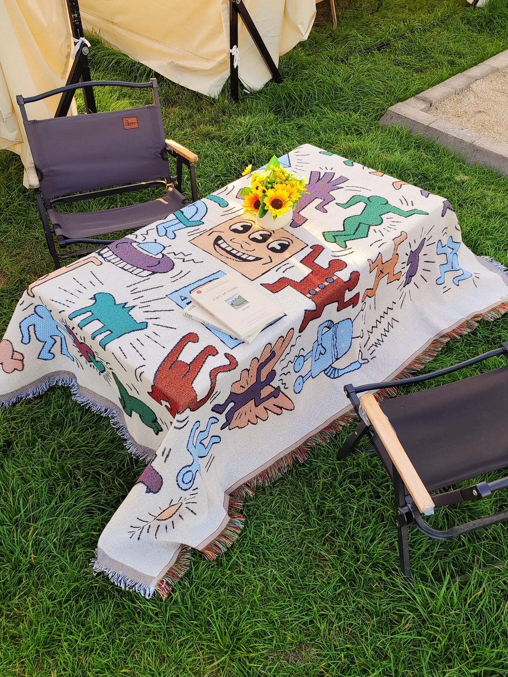 Rectangle tablecloth sofa outdoor cover polyester tablecloth picnic mat activity tablecloth