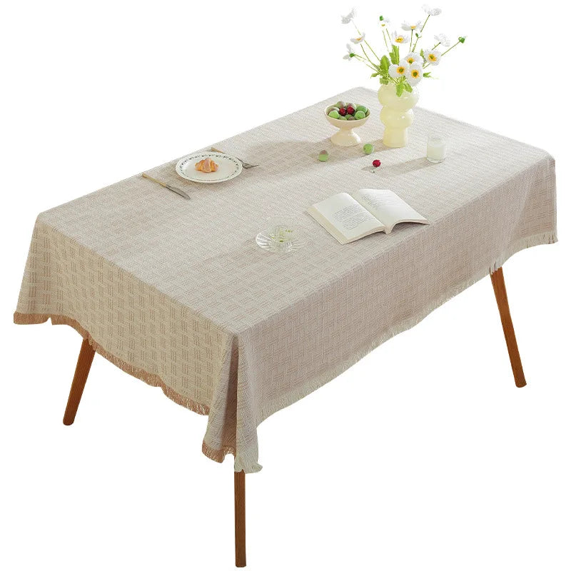 Hot-selling Woven Rectangle Tablecloth Polyester Cotton Set for Home Party or Outdoor Perfect Tabletop Decor