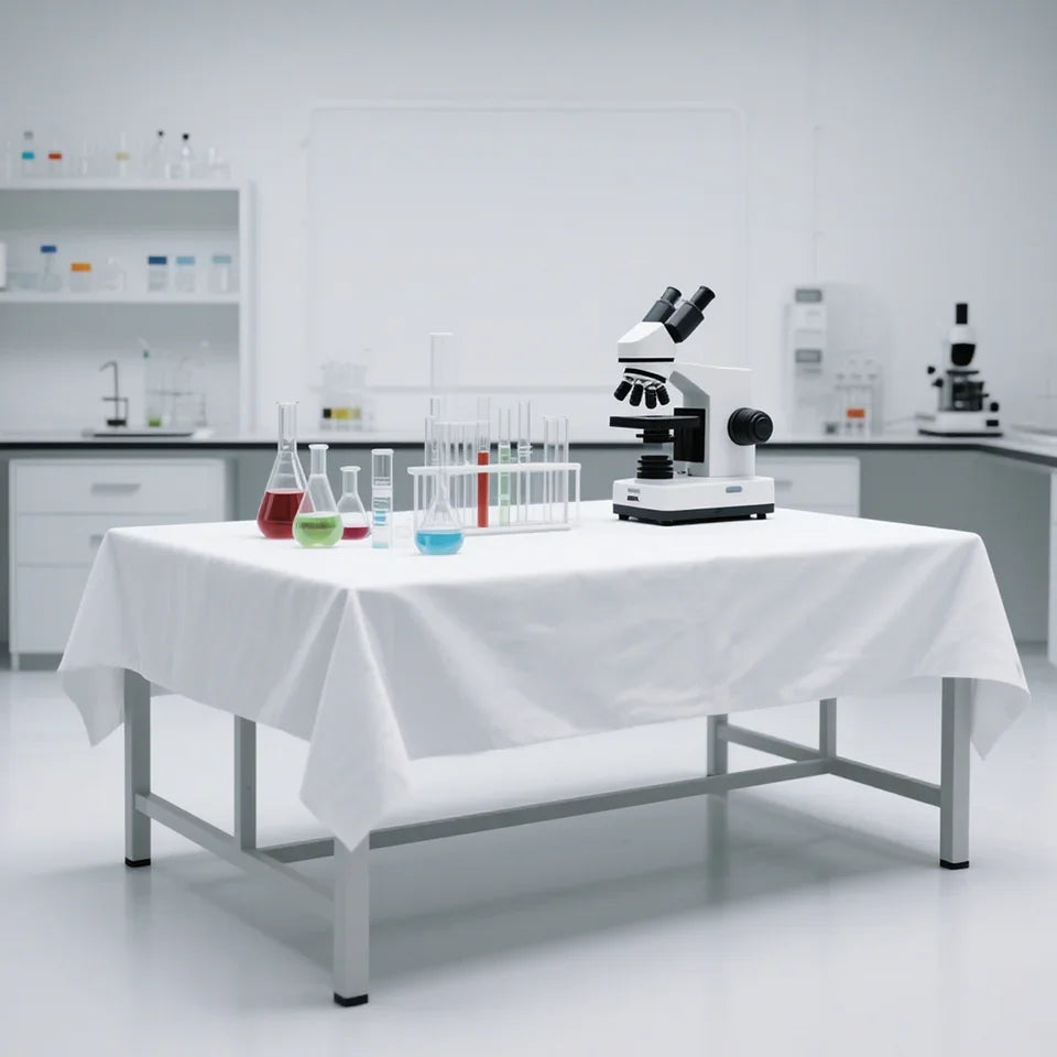 Modern white and black waterproof woven table covers for domestic laboratory benches and event decorations