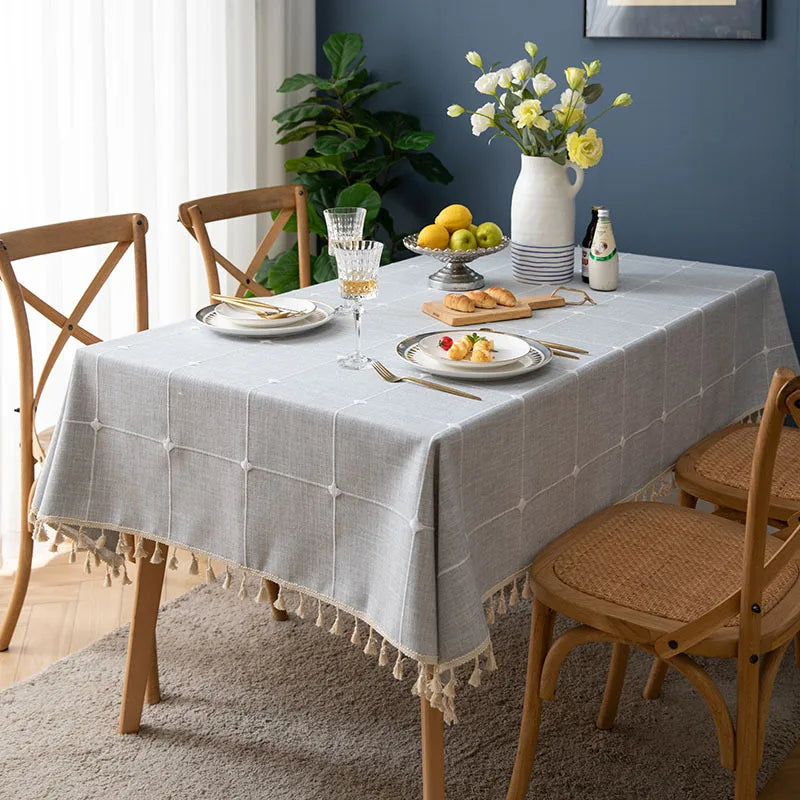 High-quality customizable rectangular tablecloth Jacquard woven polyester tablecloth for activities
