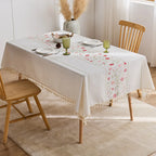 Modern Chinese embroidered tablecloth tablecloth new floral woven fabric dining table decoration modern home