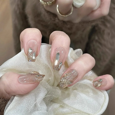 New Style Handmade Different Shape Artificial Nail Salon Removable Full Cover ABS Press on Nails Tips