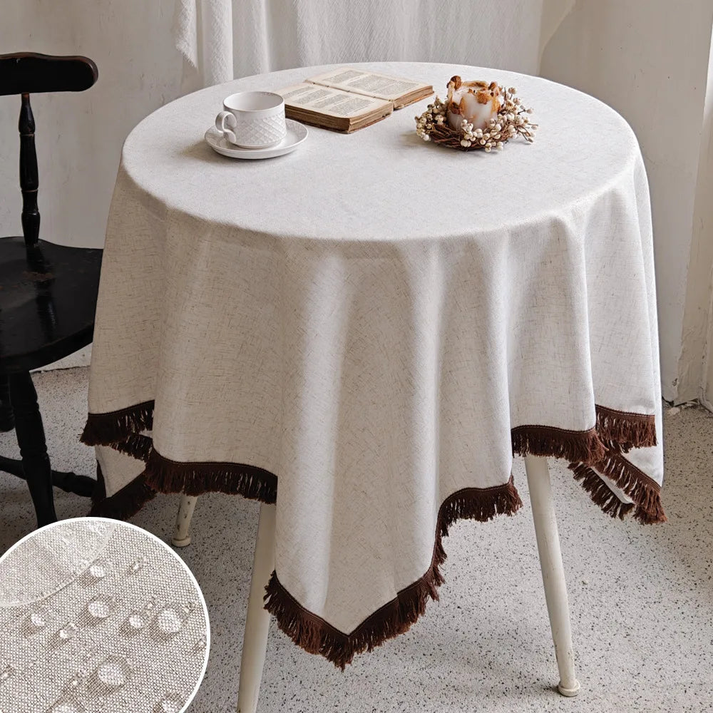 New waterproof polyester linen tablecloth blanket custom design home party tablecloth