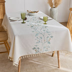 Customizable luxury rectangular white tablecloth 1 piece home kitchen hotel tablecloth decoration set