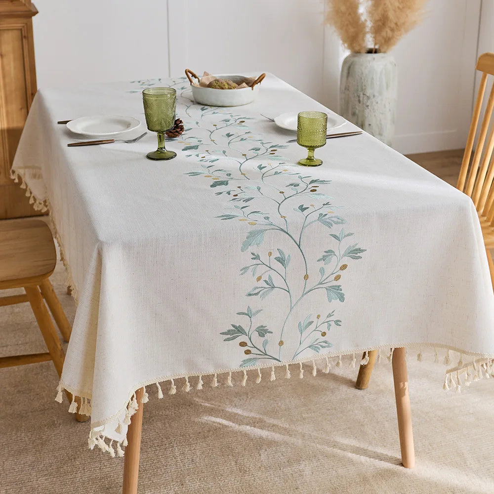 Embroidery floral pattern tablecloth household activity tablecloth
