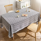 Rectangle dining table cloth woven cotton and linen jacquard fabric decorative table mat