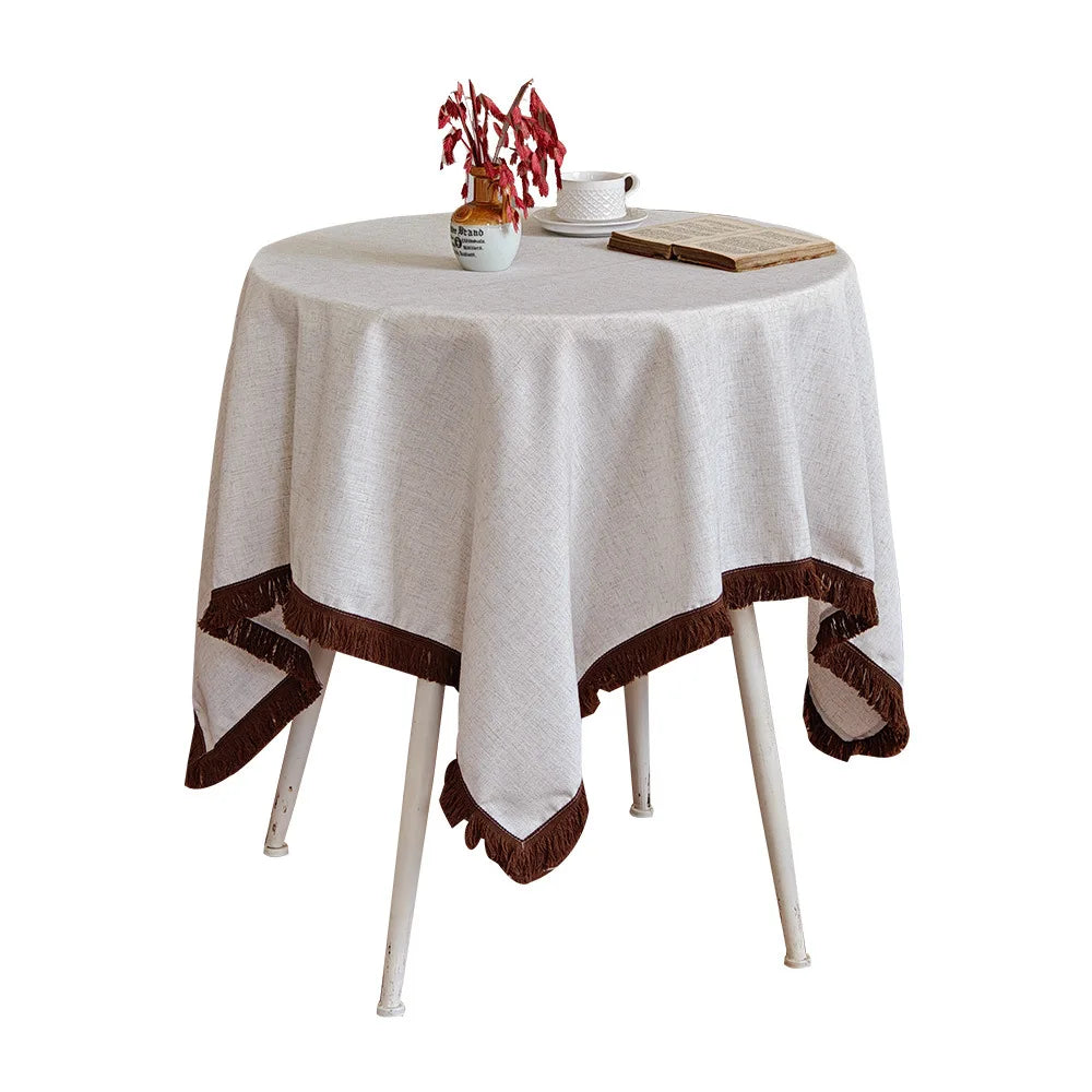 New waterproof polyester linen tablecloth blanket custom design home party tablecloth