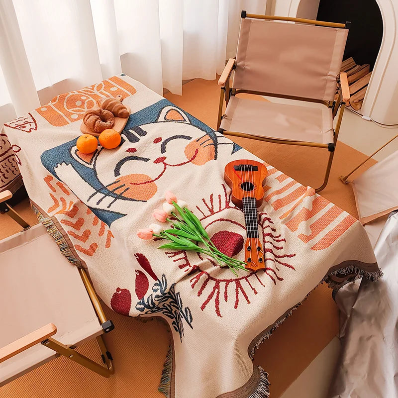 Rectangle tablecloth sofa outdoor cover polyester tablecloth picnic mat activity tablecloth