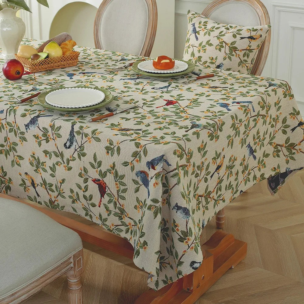 Lightweight luxury jacquard tablecloth new Chinese rectangular dining coffee table wedding tablecloth weaving process
