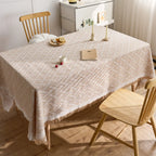 Rectangle dining table cloth woven cotton and linen jacquard fabric decorative table mat