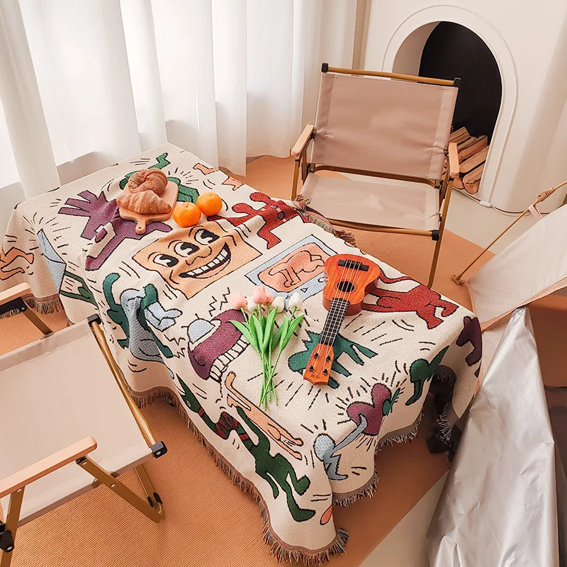 Rectangle tablecloth sofa outdoor cover polyester tablecloth picnic mat activity tablecloth