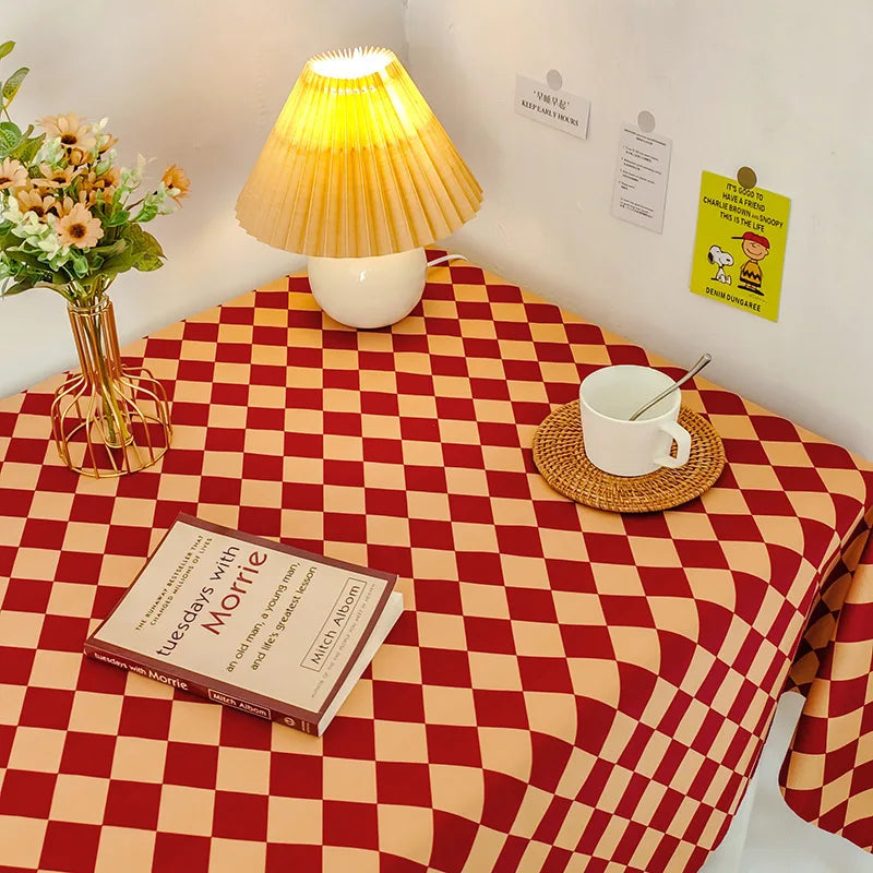 Family Hotel Wedding Party Plaid Printed Polyester Striped Tablecloth - Versatile Tablecloth for Any Occasion
