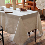 Nordic style lightweight luxury tablecloth waterproof polyester linen fabric embroidered tablecloth