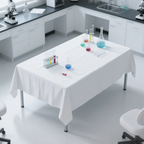 Modern white and black waterproof woven table covers for domestic laboratory benches and event decorations