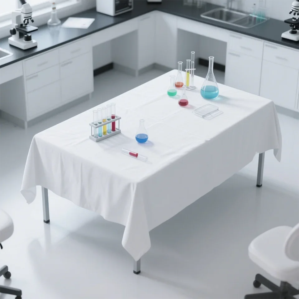 Modern white and black waterproof woven table covers for domestic laboratory benches and event decorations