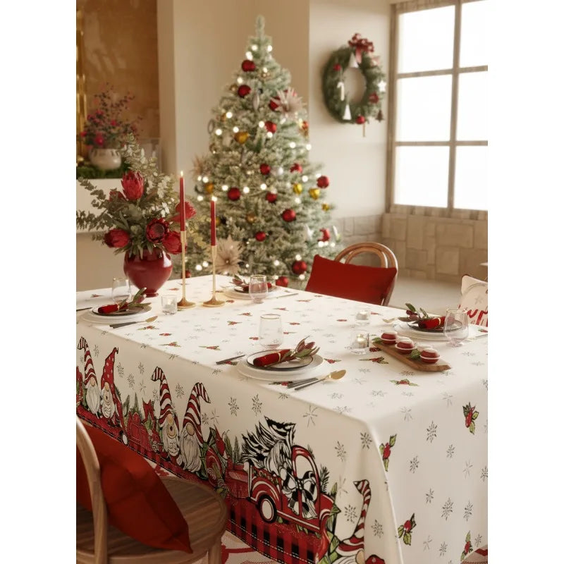 Christmas New Design Home Decoration Waterproof Printed Tablecloth Christmas Holiday Gifts Table Cover