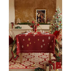 Christmas printed table cloth Christmas printed rectangular woven table cloth