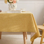 Lightweight luxury customizable solid color rectangular dining table cover woven fabric tablecloth