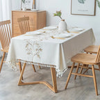 Modern Chinese embroidered tablecloth tablecloth new floral woven fabric dining table decoration modern home