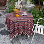 Pastoral Green Polyester/Cotton Printed Rectangular Reusable Washable Dustproof Tablecloth for Home Hotel & Outdoor Events