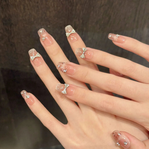 French Ice Translucent Cat-eye Lily-of-the-valley Three-dimensional Carved Short Nail Art